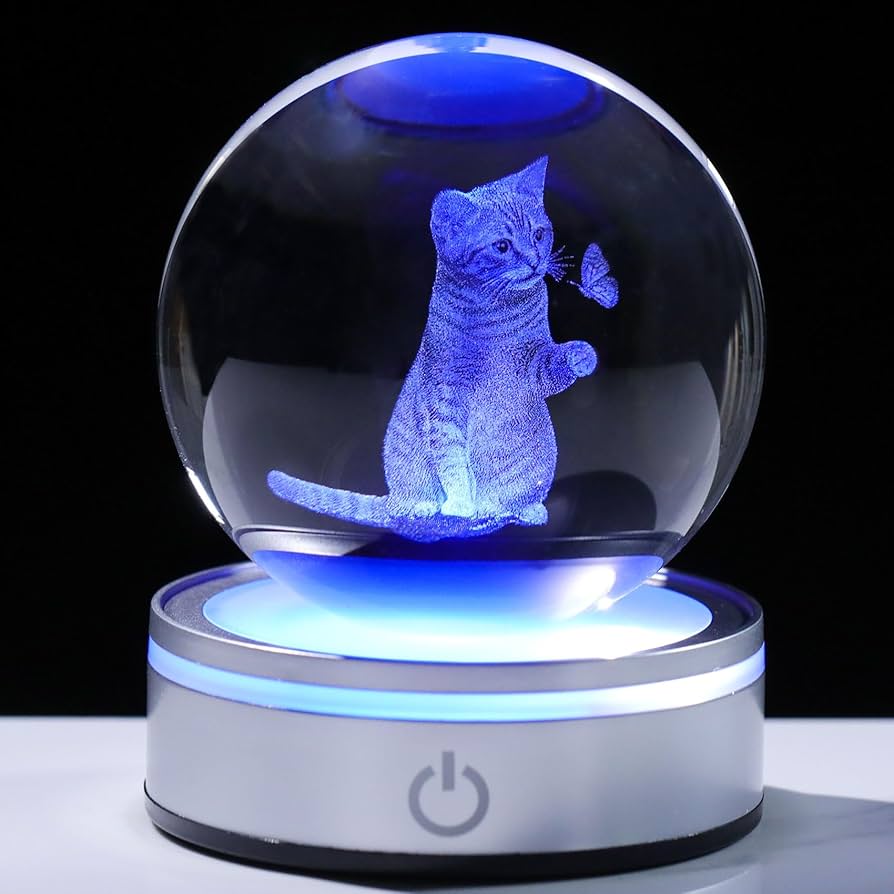Amazon.co.jp: Kertari K9 クリスタルボール 猫 可愛い 誕生日